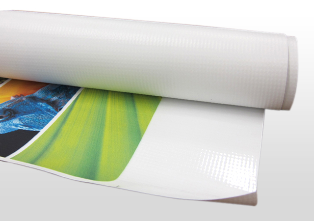 Printed vinyl banner on a roll.