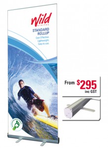 The standard rollup bannerstand from WIld Digital